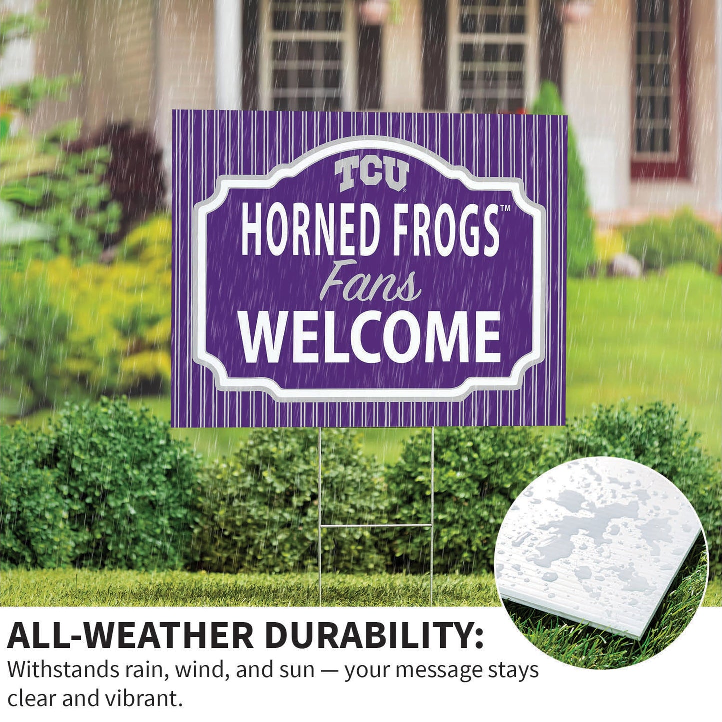 Texas Christian University Coroplast Yard Sign, "Fans Welcome"