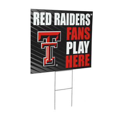 Texas Tech University Coroplast Yard Sign "Fans Play Here"