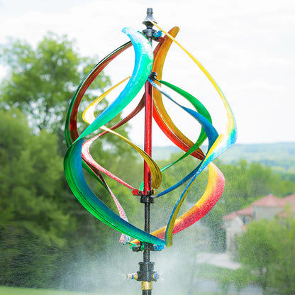 89"H Misting Wind Spinner, Multicolor Helix