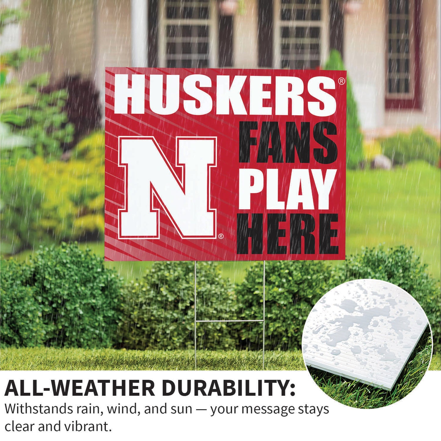 University of Nebraska Coroplast Yard Sign "Fans Play Here"