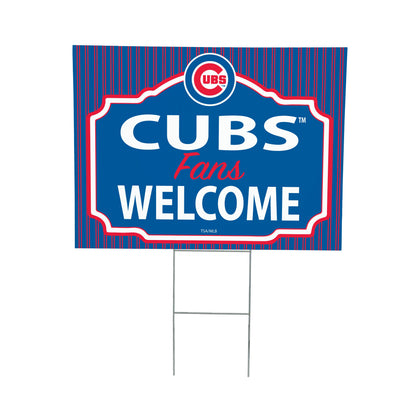 Chicago Cubs Coroplast Yard Sign, "Fans Welcome"