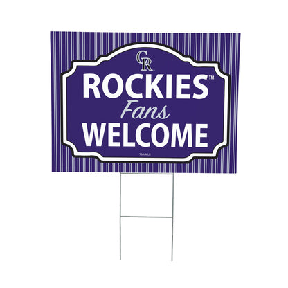 Colorado Rockies Coroplast Yard Sign, "Fans Welcome"