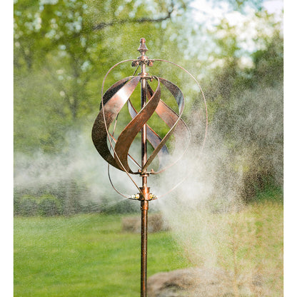 85.5"H Misting Wind Spinner, Copper Sphere