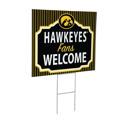 University of Iowa Coroplast Yard Sign, "Fans Welcome"