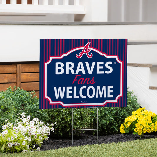 Atlanta Braves Coroplast Yard Sign, "Fans Welcome"