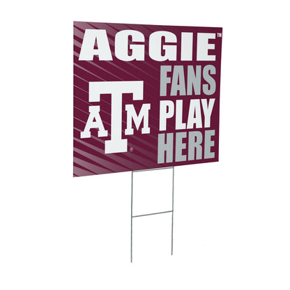 Texas A&M Coroplast Yard Sign "Fans Play Here"