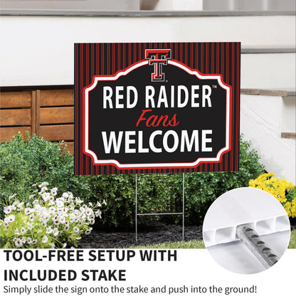 Texas Tech University Coroplast Yard Sign, "Fans Welcome"
