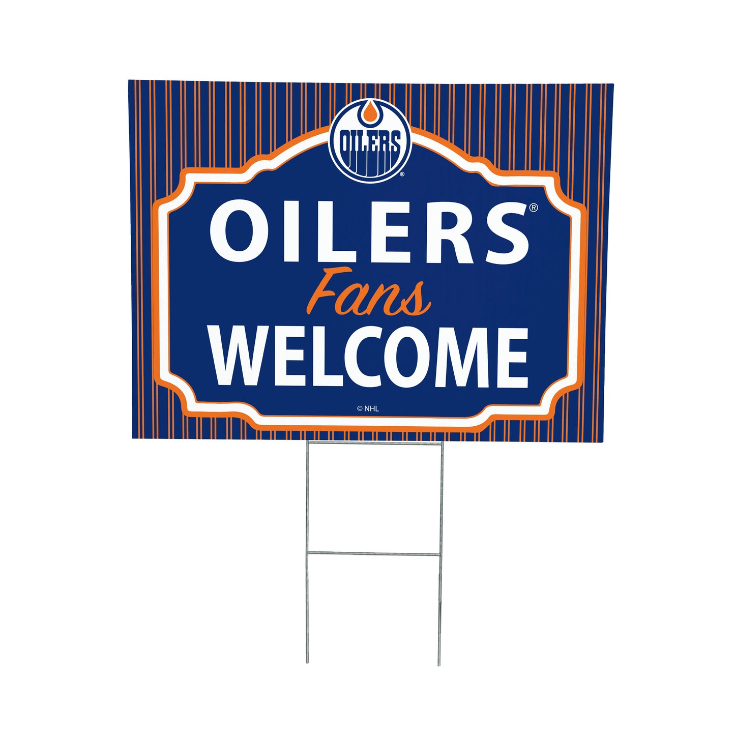 Edmonton Oilers Coroplast Yard Sign, "Fans Welcome"