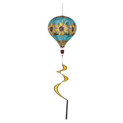 Welcome Friends Leopard Sunflower Burlap Balloon Spinner