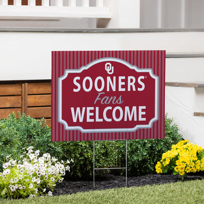University of Oklahoma Coroplast Yard Sign, "Fans Welcome"