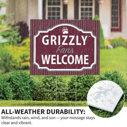 University of Montana Coroplast Yard Sign, "Fans Welcome"