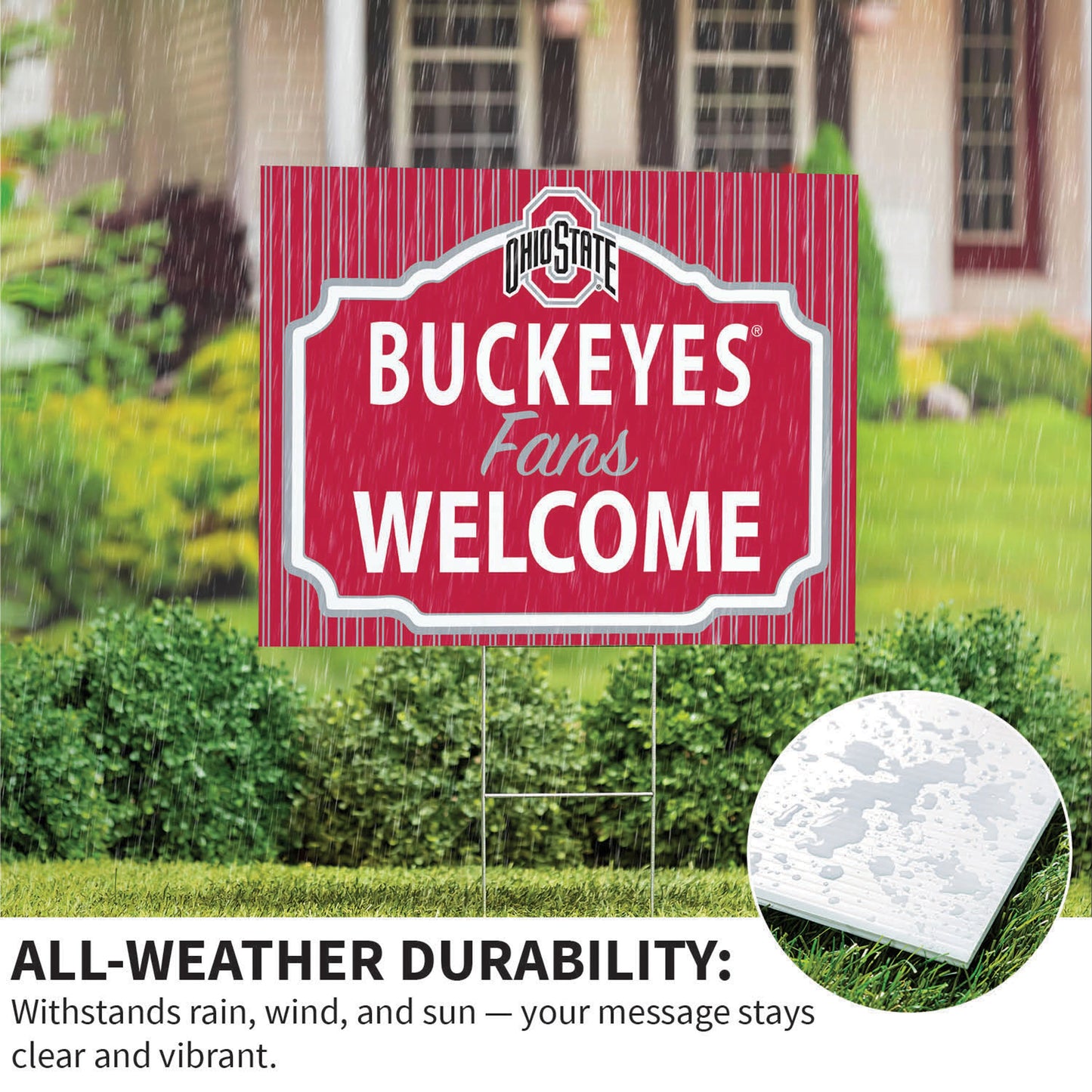 Ohio State University Coroplast Yard Sign, "Fans Welcome"