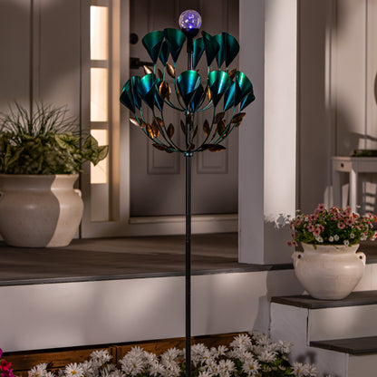 Solar Metal Wind Spinner, Calla Lily, 74"H