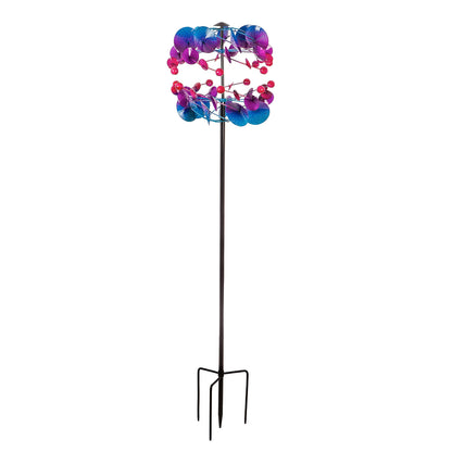 74.75"H Wind Spinner, Blue Purple Pink Ombre