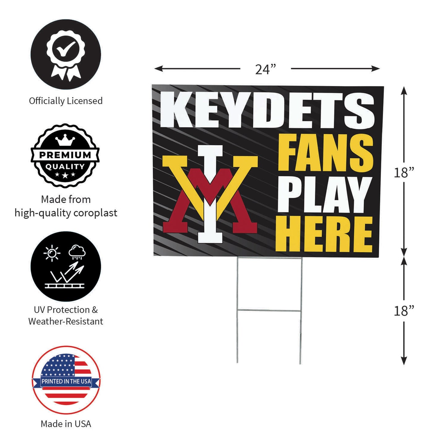 Virginia Military Institute Coroplast Yard Sign "Fans Play Here"