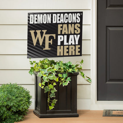 Wake Forest University Coroplast Yard Sign "Fans Play Here"