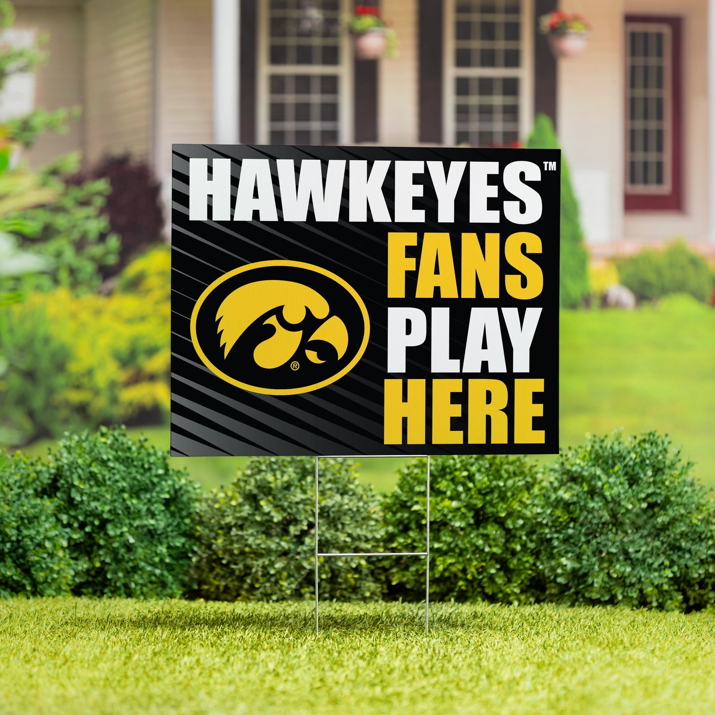 University of Iowa Coroplast Yard Sign "Fans Play Here"