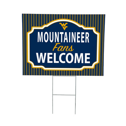 West Virginia University Coroplast Yard Sign, "Fans Welcome"
