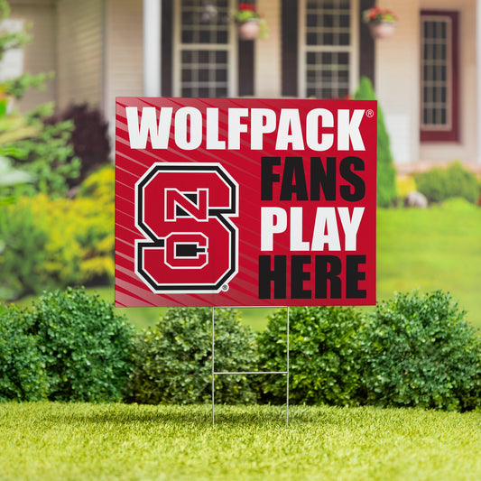 North Carolina State University Coroplast Yard Sign "Fans Play Here"