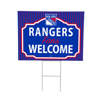 New York Rangers Coroplast Yard Sign, "Fans Welcome"