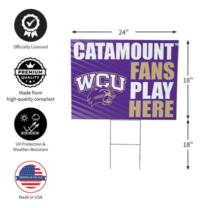 Western Carolina University Coroplast Yard Sign "Fans Play Here"