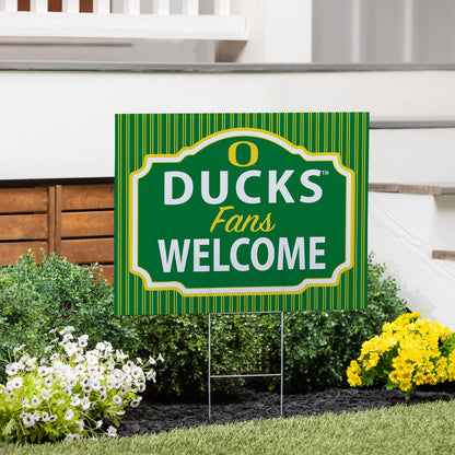 University of Oregon Coroplast Yard Sign, "Fans Welcome"