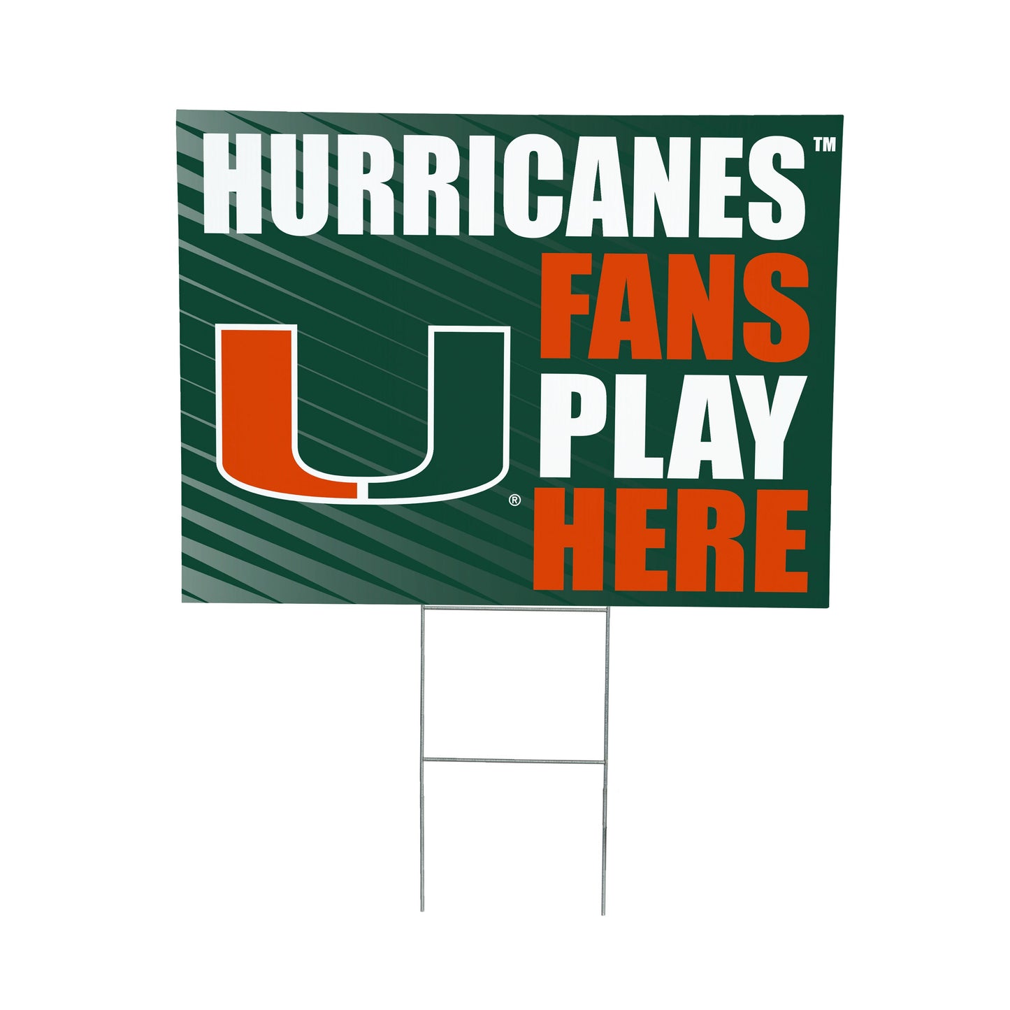 University of Miami Coroplast Yard Sign "Fans Play Here"
