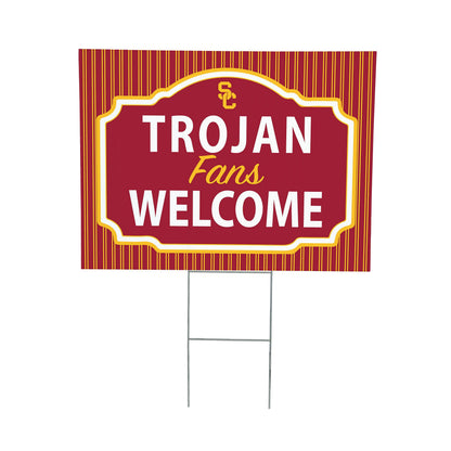 University of Southern California Coroplast Yard Sign, "Fans Welcome"