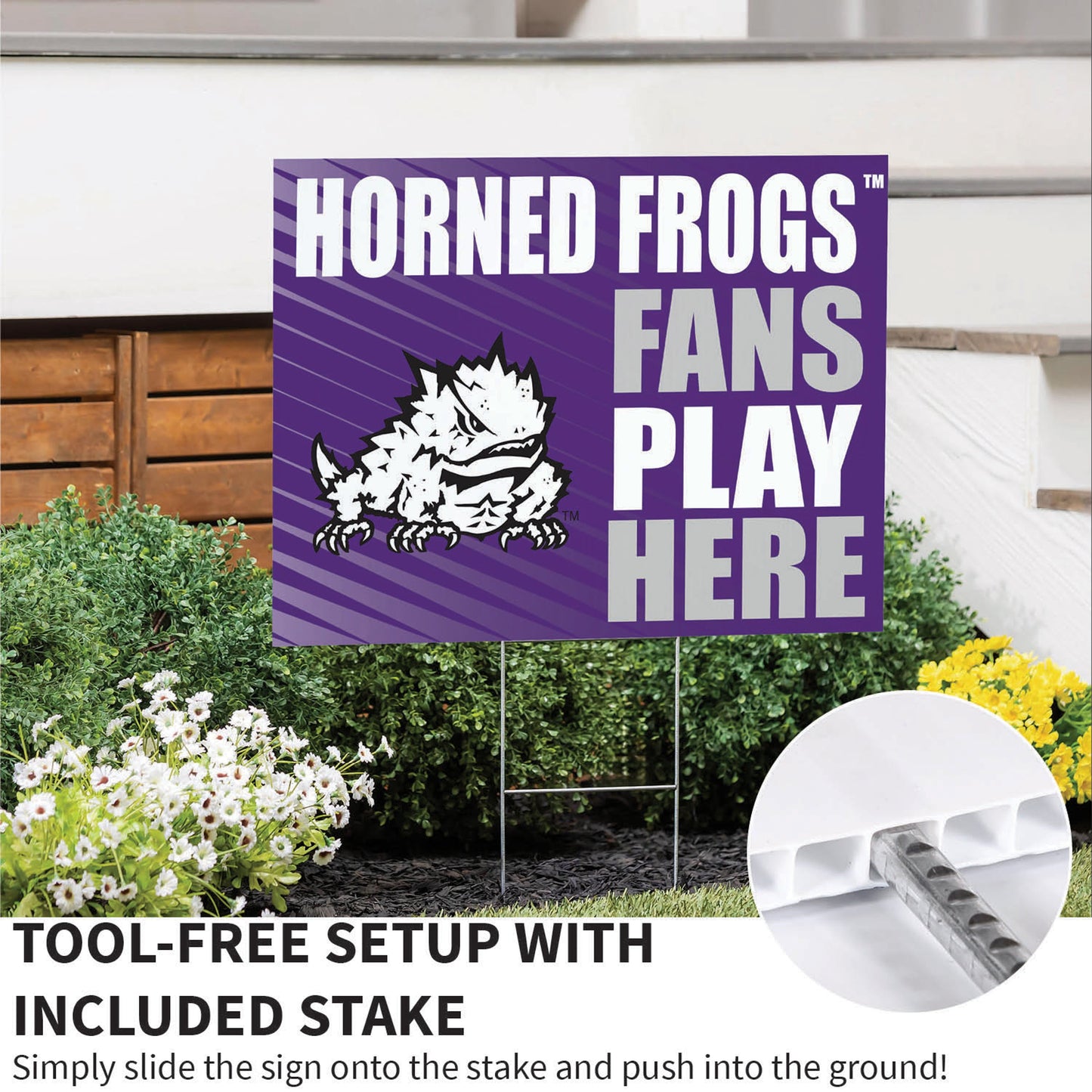 Texas Christian University Coroplast Yard Sign "Fans Play Here"