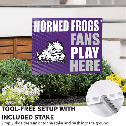 Texas Christian University Coroplast Yard Sign "Fans Play Here"
