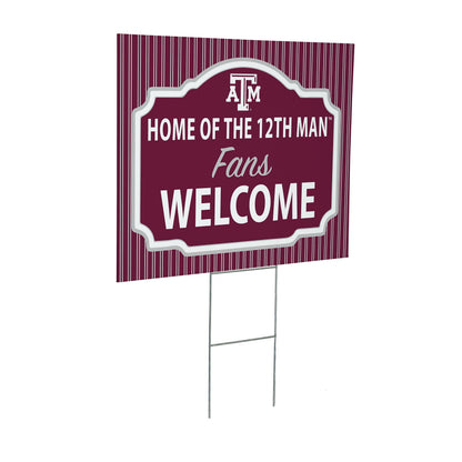 Texas A&M Coroplast Yard Sign, "Fans Welcome"