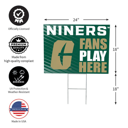 University of North Carolina/Charlotte Coroplast Yard Sign "Fans Play Here"