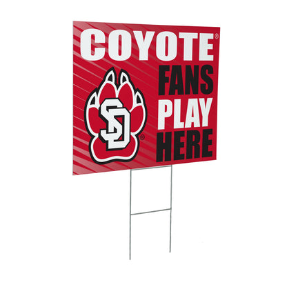 University of South Dakota Coroplast Yard Sign "Fans Play Here"