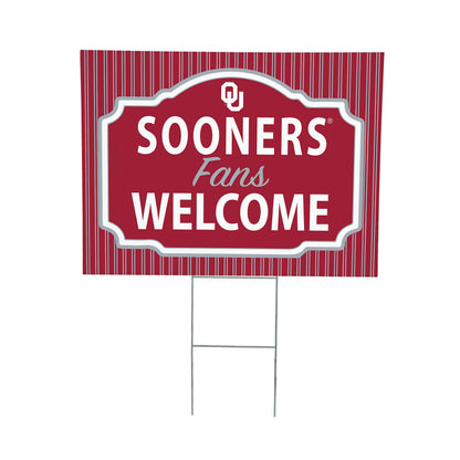 University of Oklahoma Coroplast Yard Sign, "Fans Welcome"