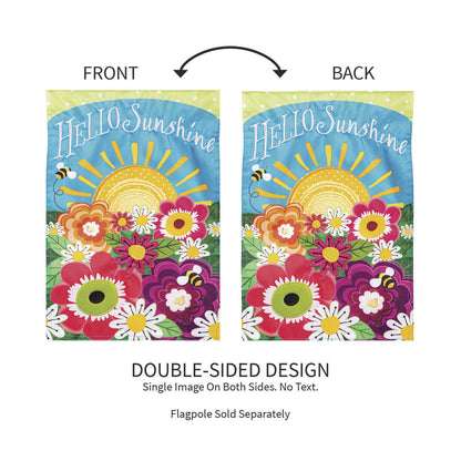 Hello Sunshine Applique Garden Flag