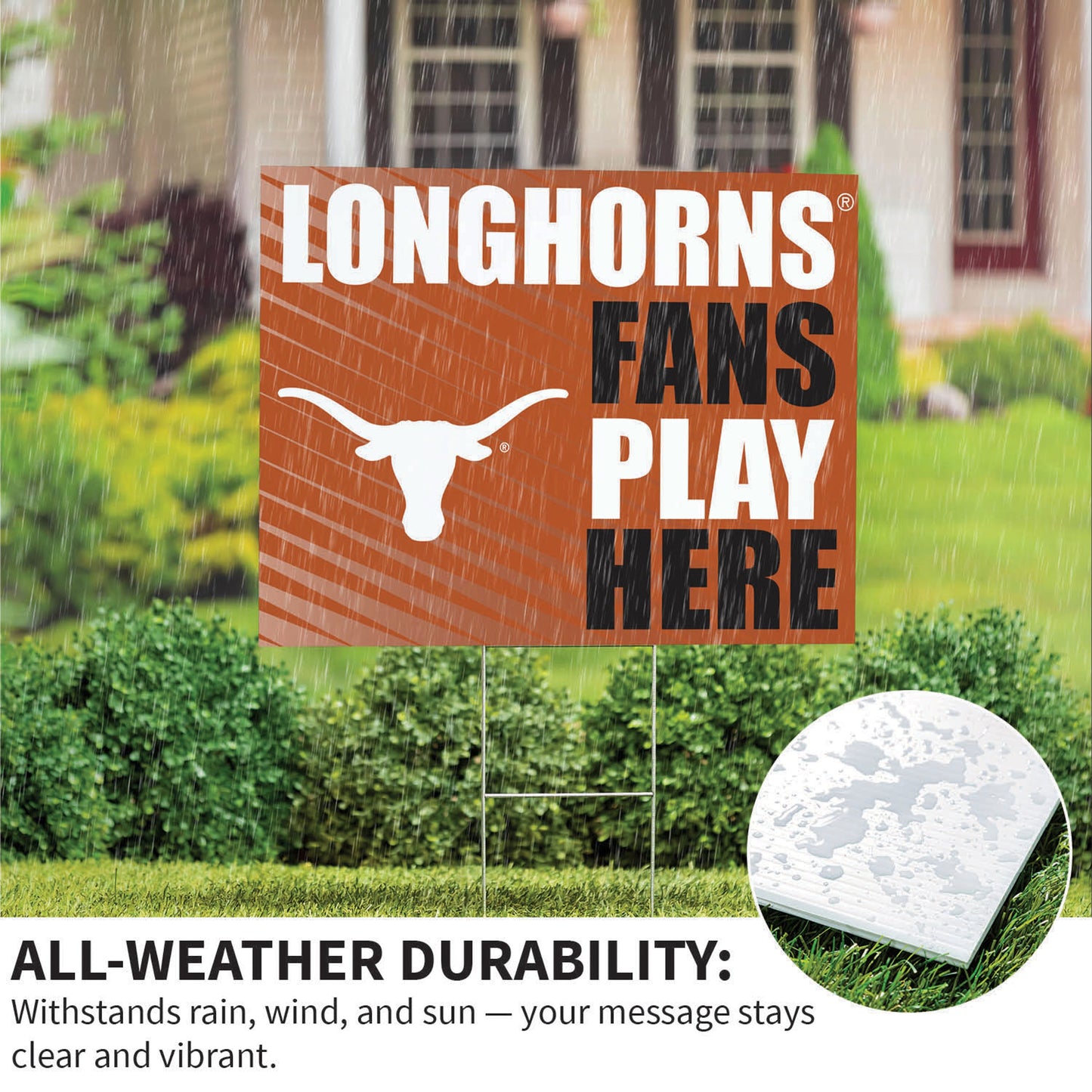 University of Texas Coroplast Yard Sign "Fans Play Here"