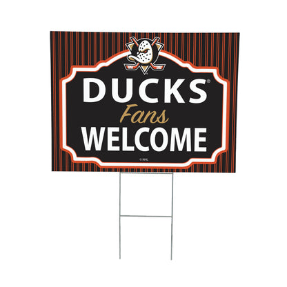 Anaheim Ducks Coroplast Yard Sign, "Fans Welcome"
