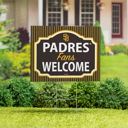 San Diego Padres Coroplast Yard Sign, "Fans Welcome"