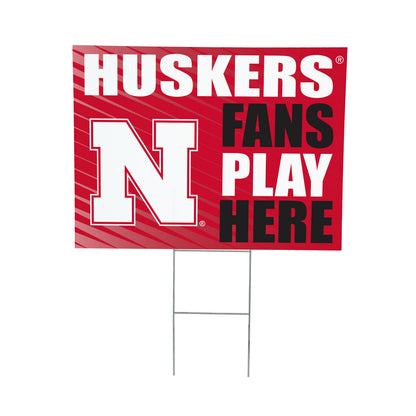 University of Nebraska Coroplast Yard Sign "Fans Play Here"
