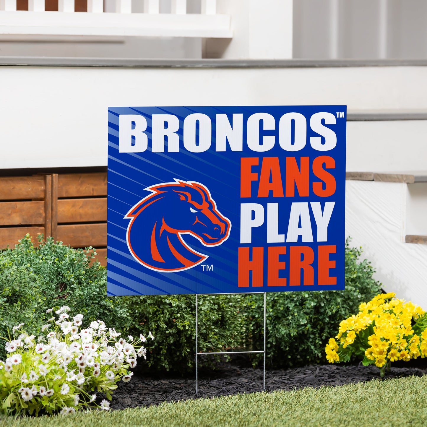 Boise State University Coroplast Yard Sign "Fans Play Here"
