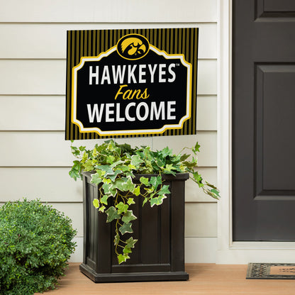 University of Iowa Coroplast Yard Sign, "Fans Welcome"