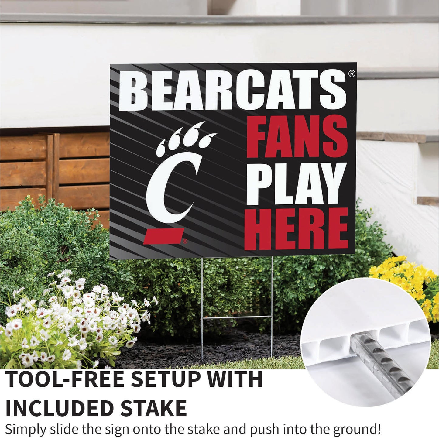 University of Cincinnati Coroplast Yard Sign "Fans Play Here"
