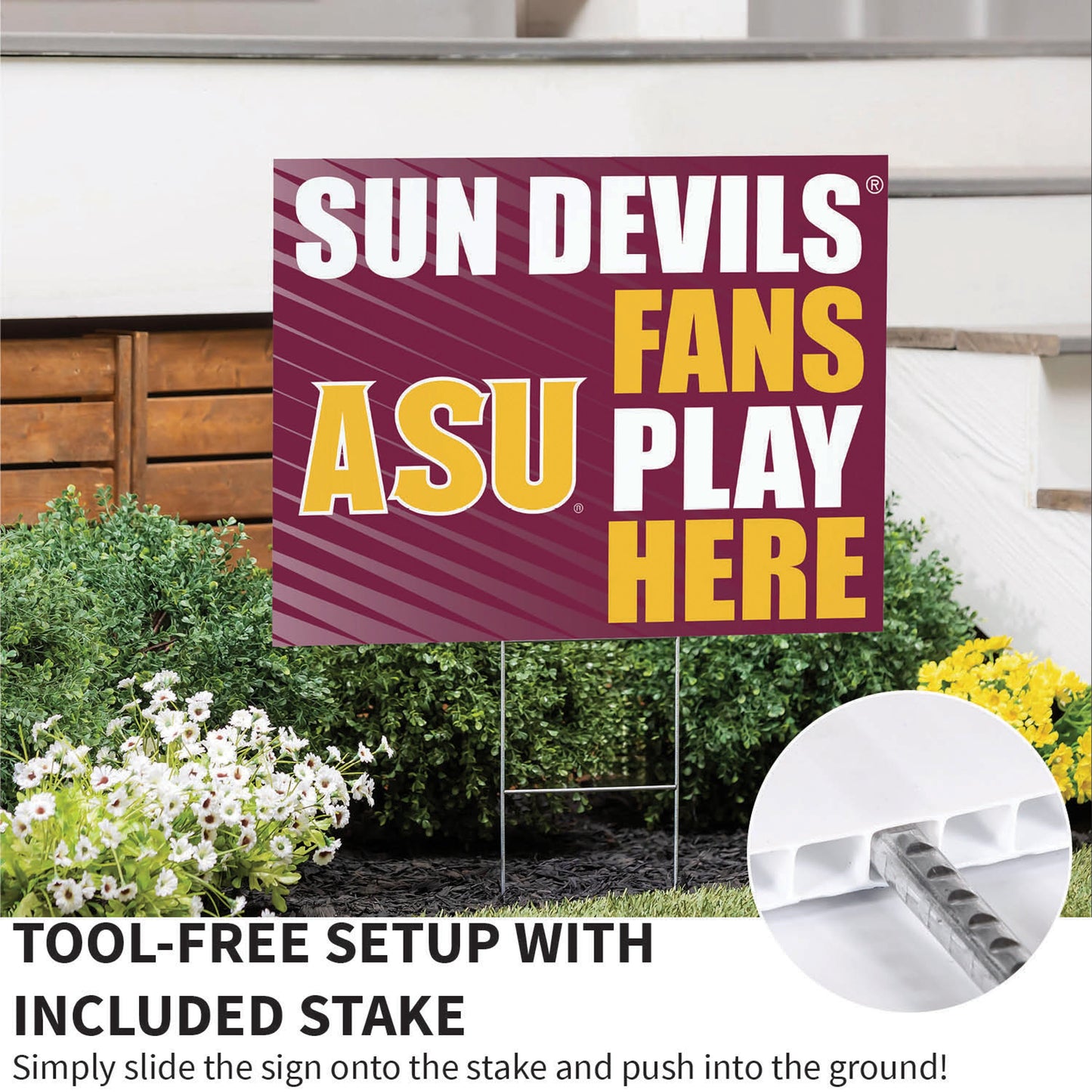 Arizona State University Coroplast Yard Sign "Fans Play Here"