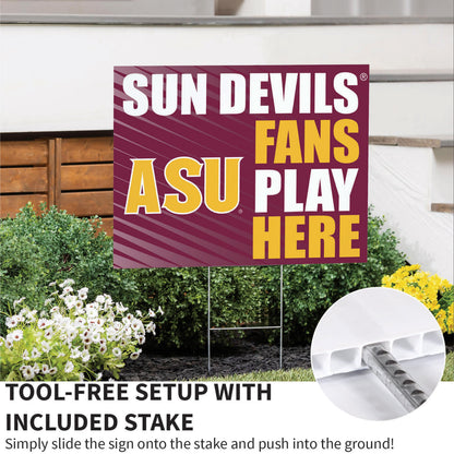 Arizona State University Coroplast Yard Sign "Fans Play Here"