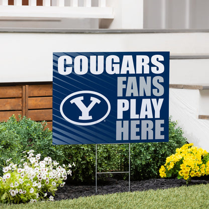 Brigham Young University Coroplast Yard Sign "Fans Play Here"