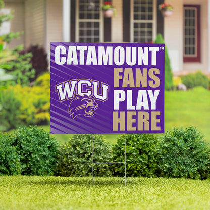 Western Carolina University Coroplast Yard Sign "Fans Play Here"