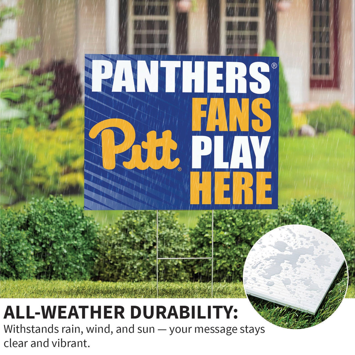 University of Pittsburgh Coroplast Yard Sign "Fans Play Here"