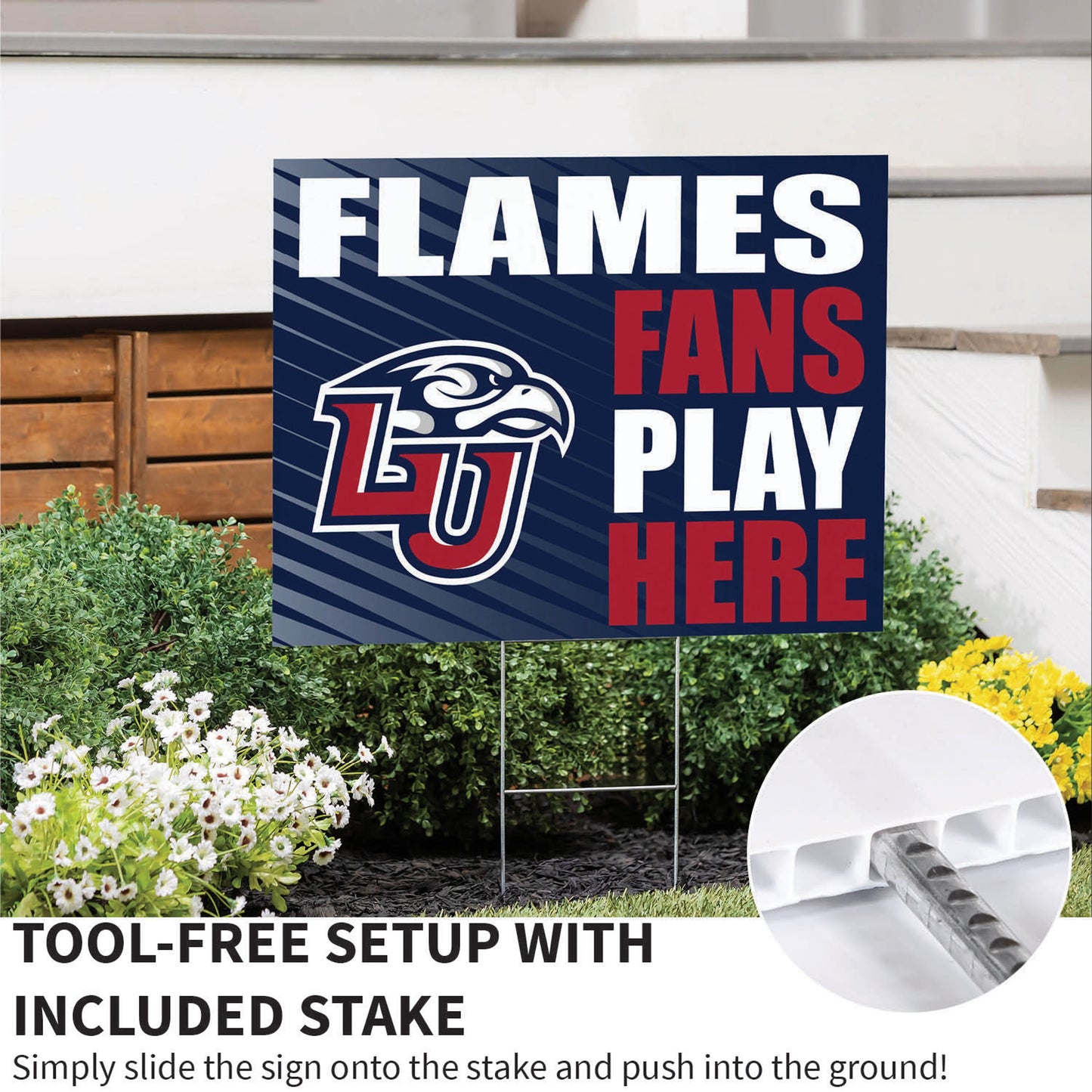 Liberty University Coroplast Yard Sign "Fans Play Here"