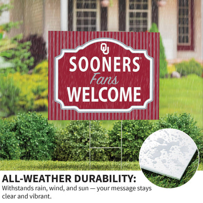 University of Oklahoma Coroplast Yard Sign, "Fans Welcome"