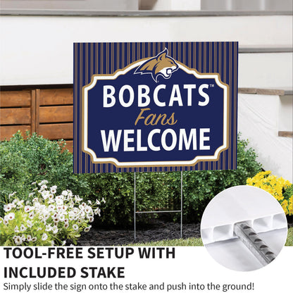Montana State University Coroplast Yard Sign, "Fans Welcome"